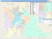 Provo-Orem Metro Area Wall Map Color Cast Style